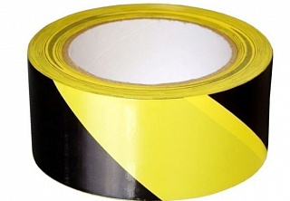 Лента ПВХ самоклеящаяся  для разметки и маркировки 50мм*33м, черно-желтая